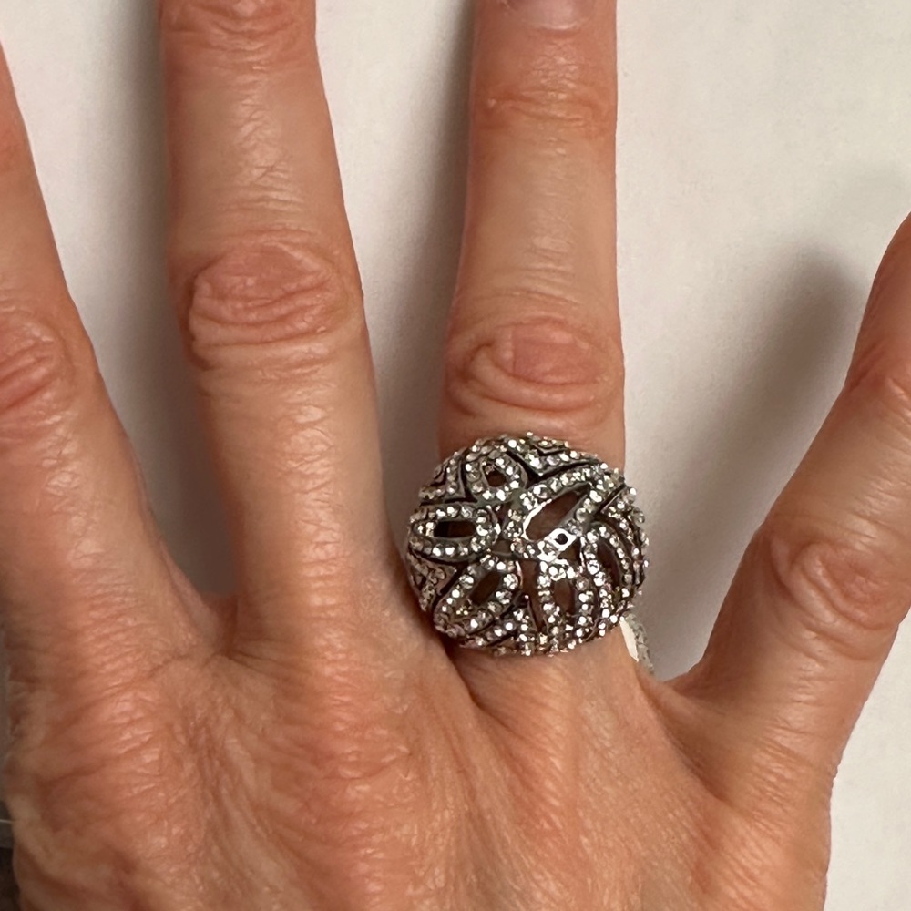 Silver Dome Cocktail Ring